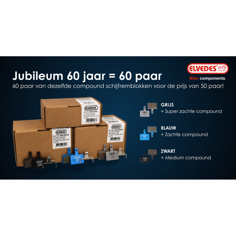 Afbeelding laden in galerijviewer, Elvedes schijfremblokken 6854t grijs (60pr)