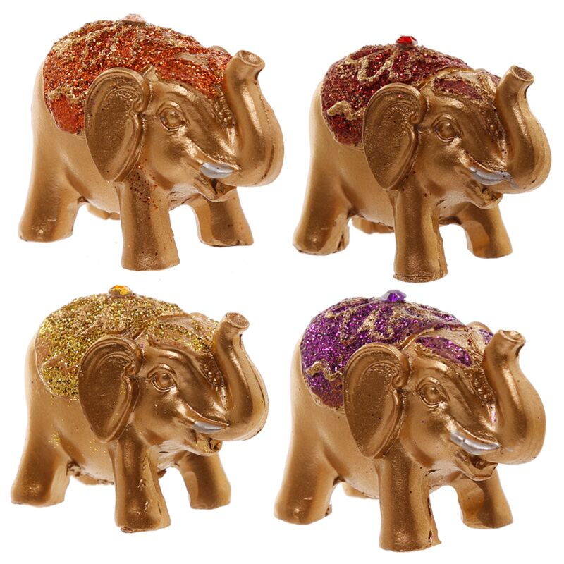 Afbeelding laden in galerijviewer, Mini metallic glitter geluk olifant verzamelobject