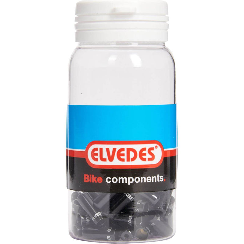 Load image into Gallery viewer, Elvedes pot kabelhoedjes zwart 4,2mm | aluminium | 50 stuks
