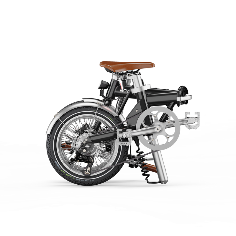 Load image into Gallery viewer, Eovolt elektrische vouwfiets morning 16 vintage v3 zwart