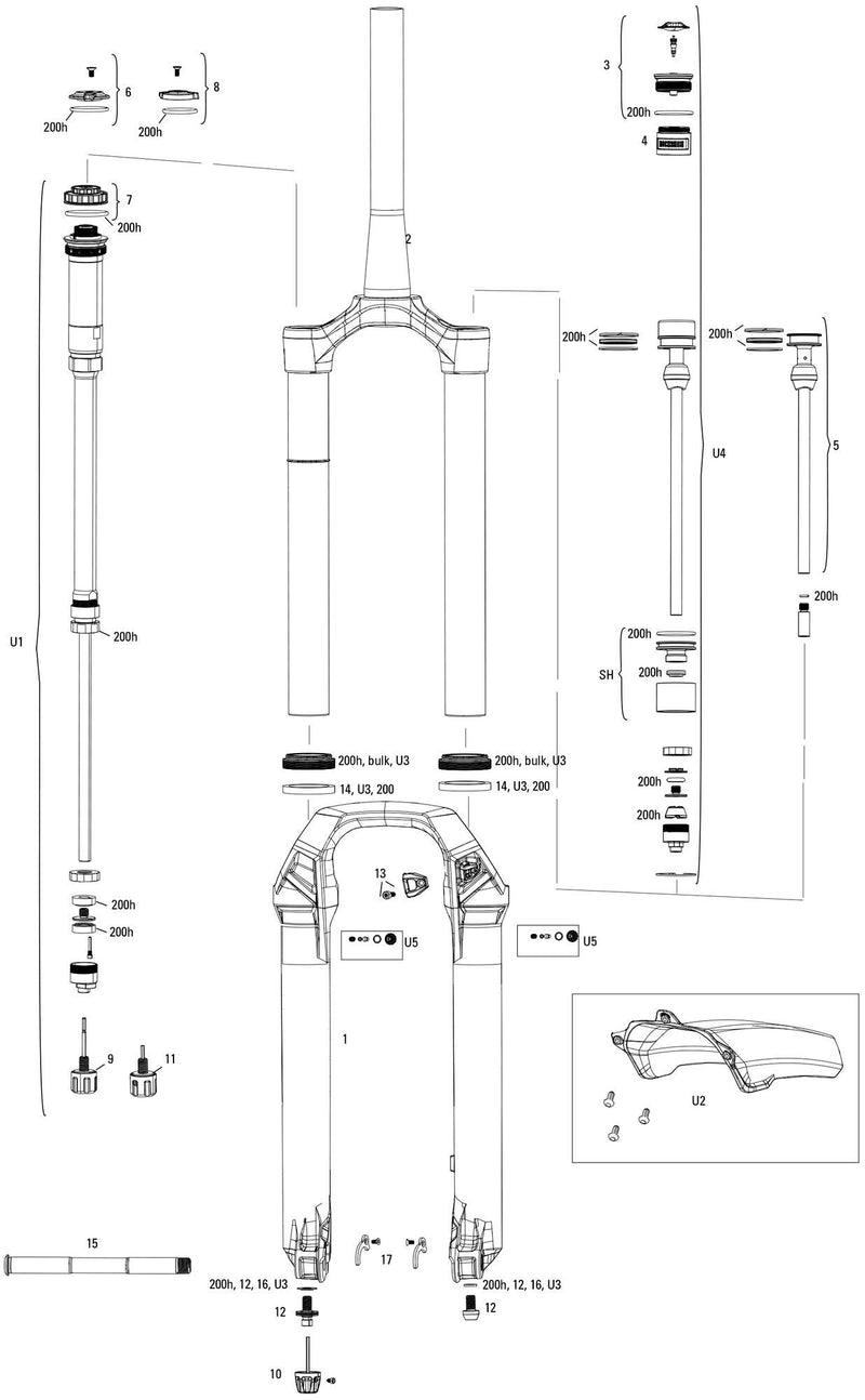 Load image into Gallery viewer, Rockshox verende voorvork lyrik ultimate rc2 sus.fork rs lyrik ult.rc2 27,5 boost 150mm green