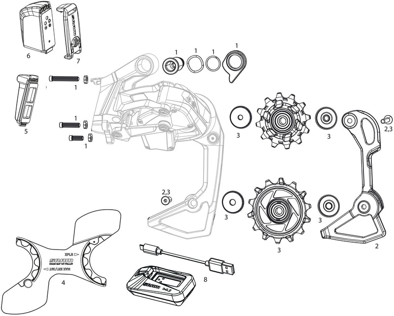 Load image into Gallery viewer, Sram schaltwerk red axs e1 rear derail. axs e1 10-28 36t
