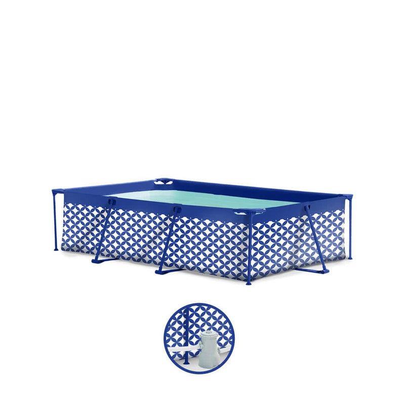 Afbeelding laden in galerijviewer, Elegance | donkerblauw wit opzet zwembad 260x160x65 cm incl. accessoires