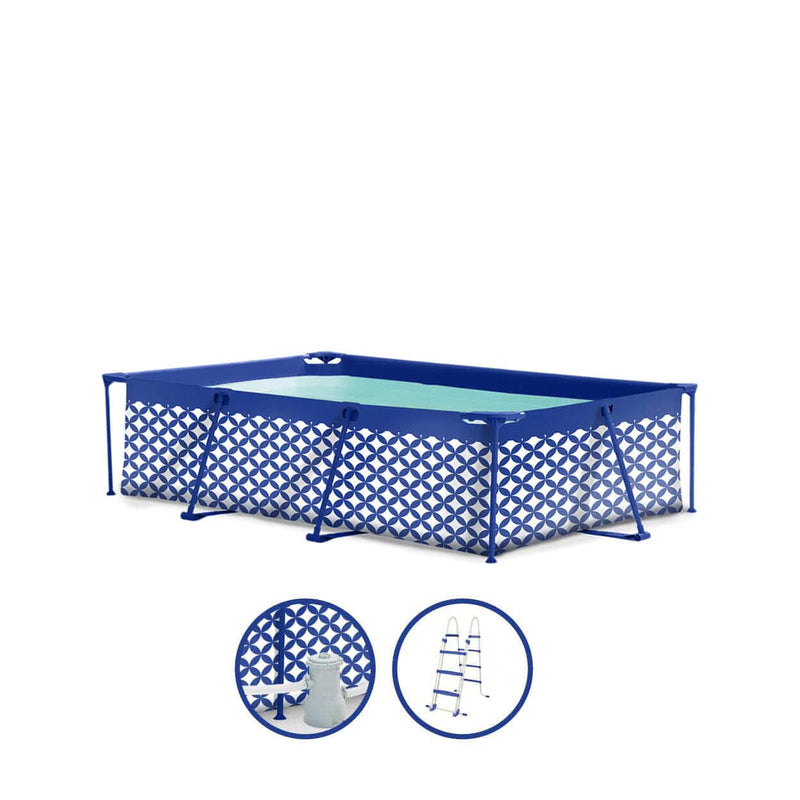Afbeelding laden in galerijviewer, Elegance | donkerblauw wit opzet zwembad 260x160x65 cm incl. accessoires