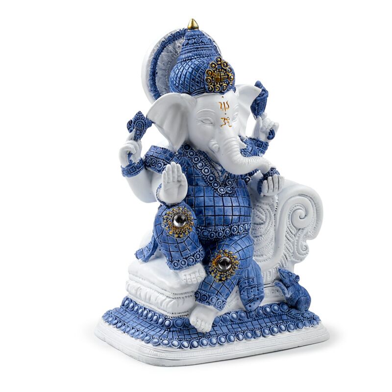 Afbeelding laden in galerijviewer, Wit blauw ganesh meditatie