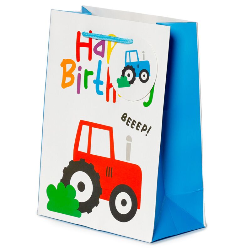 Load image into Gallery viewer, Happy birthday kleine tractortjes - cadeautasje medium