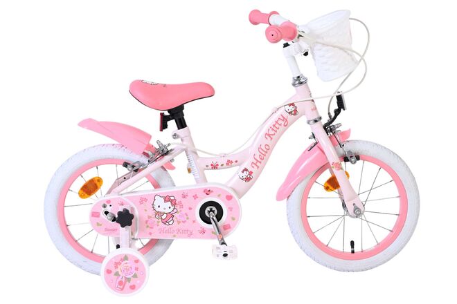 Afbeelding laden in galerijviewer, Hello kitty kinderfiets - meisjes - 14 inch - roze - twee handremmen