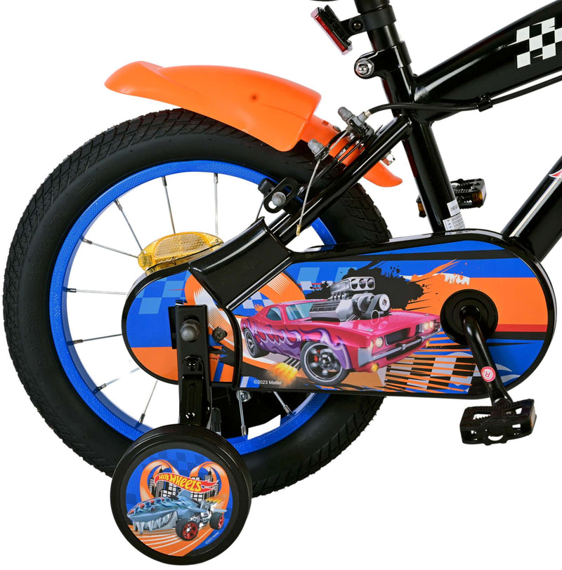 Load image into Gallery viewer, Hot wheels kinderfiets - jongens - 14 inch - zwart - twee handremmen