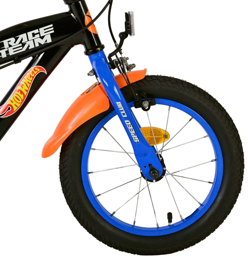 Load image into Gallery viewer, Hot wheels kinderfiets - jongens - 14 inch - zwart - twee handremmen