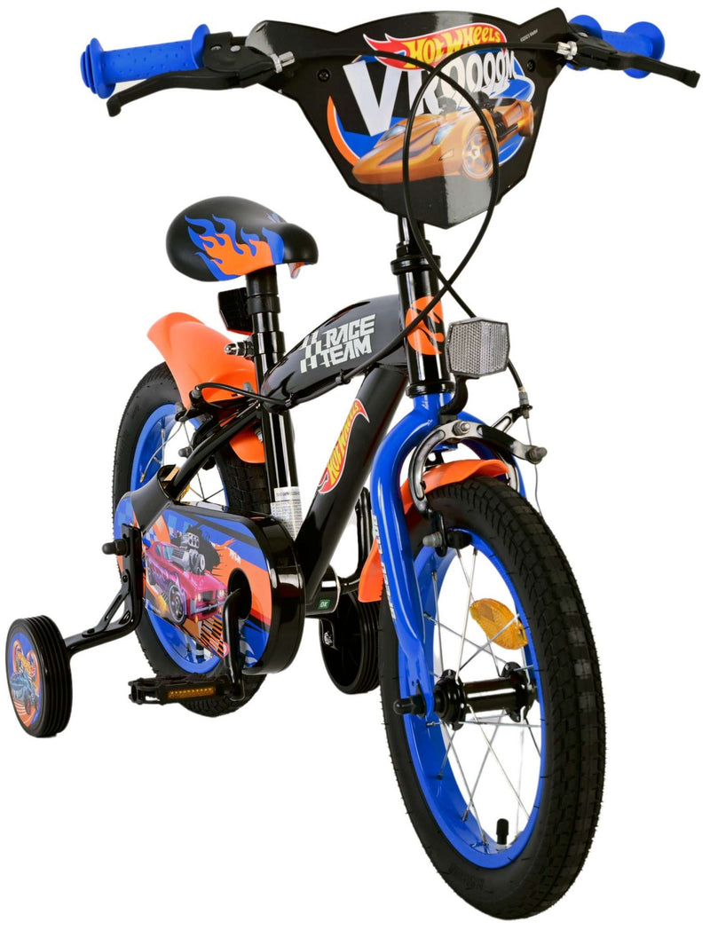 Load image into Gallery viewer, Hot wheels kinderfiets - jongens - 14 inch - zwart - twee handremmen