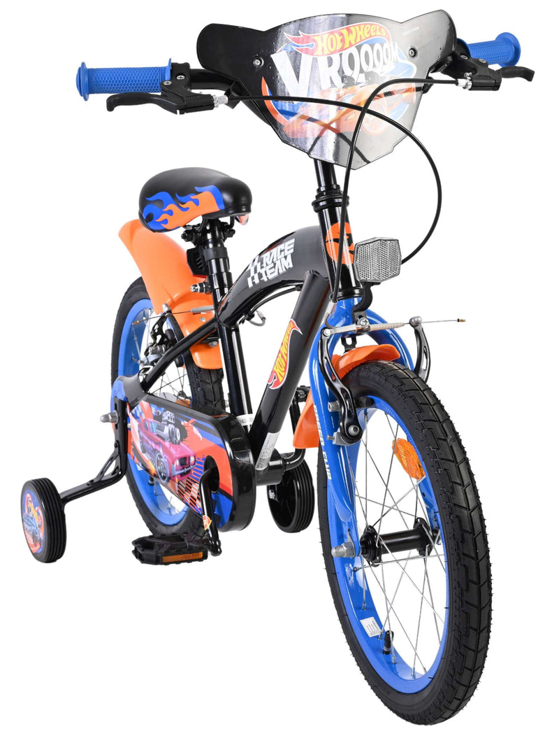 Load image into Gallery viewer, Heiße räder hot wheels kinderfiets - jongens - 16 inch - zwart oranje blauw - twee handremmen