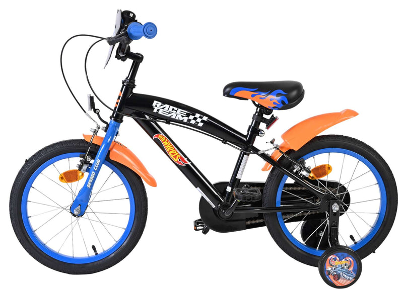 Load image into Gallery viewer, Heiße räder hot wheels kinderfiets - jongens - 16 inch - zwart oranje blauw - twee handremmen
