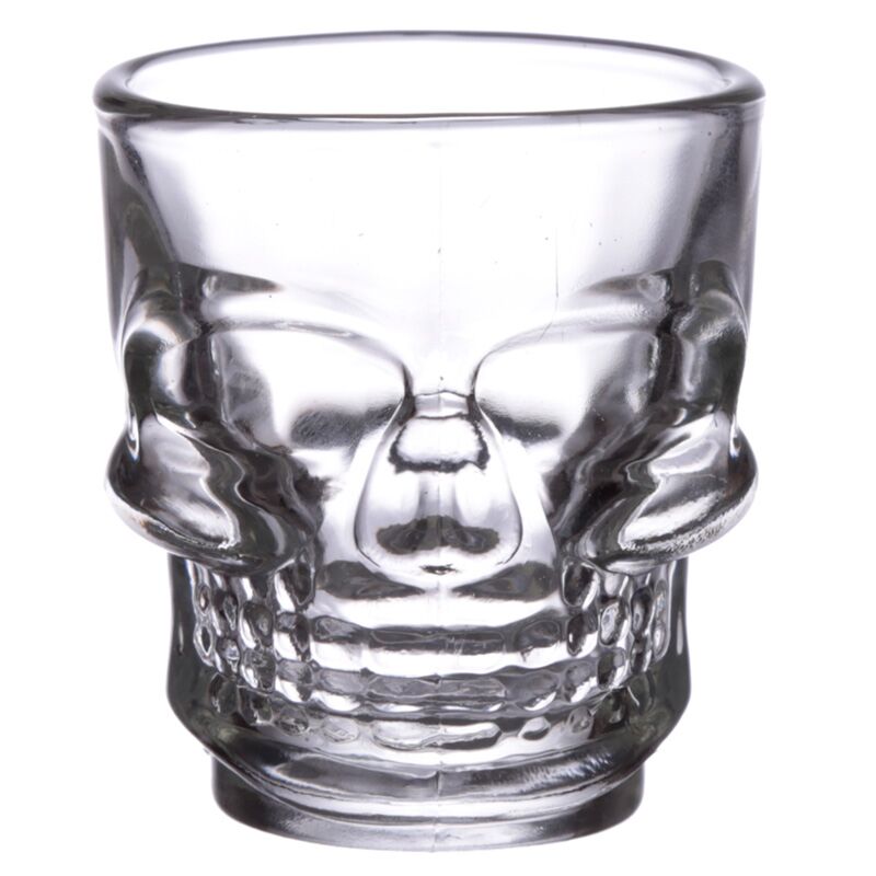 Load image into Gallery viewer, 2 glazen shotglaasjes (60ml) - schedel