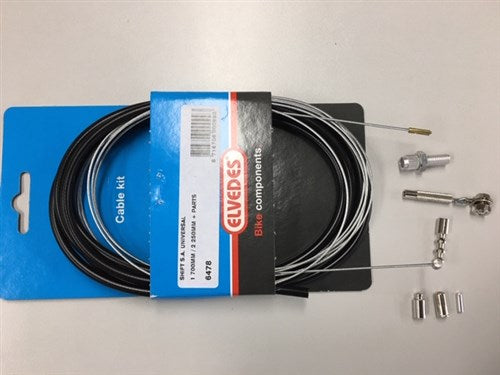 Load image into Gallery viewer, Versnellingskabelset Elvedes 1700 2250 mm universeel Sturmey Archer verzinkt - zwart (op kaart)