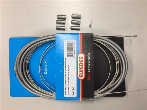 Load image into Gallery viewer, Versnellingskabelset 3-speed Elvedes Nexus 1700 2250 mm RVS - zilver (op kaart)