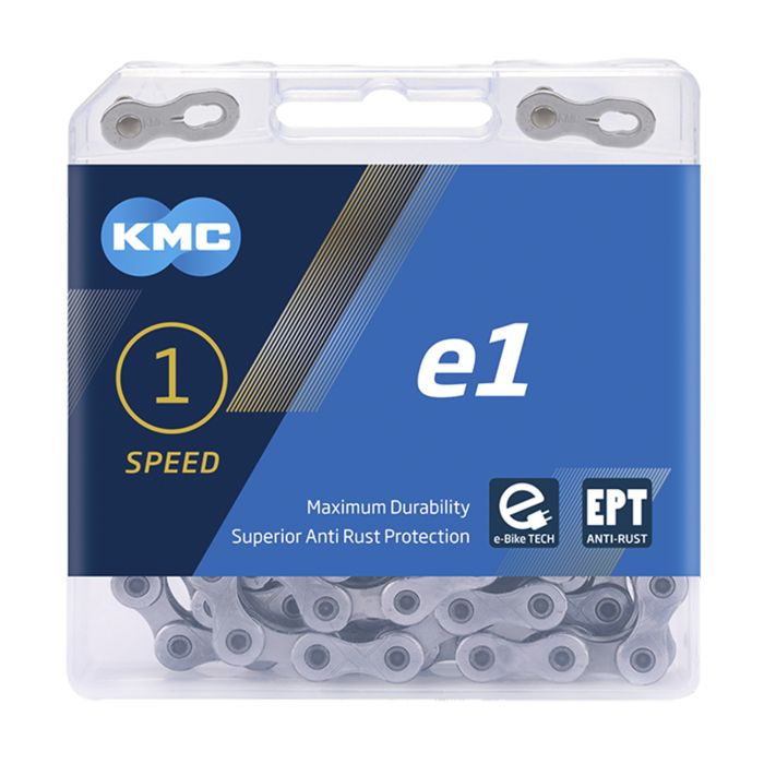 Afbeelding laden in galerijviewer, KMC Fietsketting E1 EPT 110 schakels, 1 2 X 3 32, Zilver, 306g