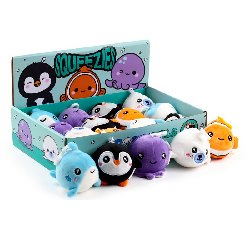 Afbeelding laden in galerijviewer, Adoramals squeezies knijp speelgoed zeedieren sleutelhanger