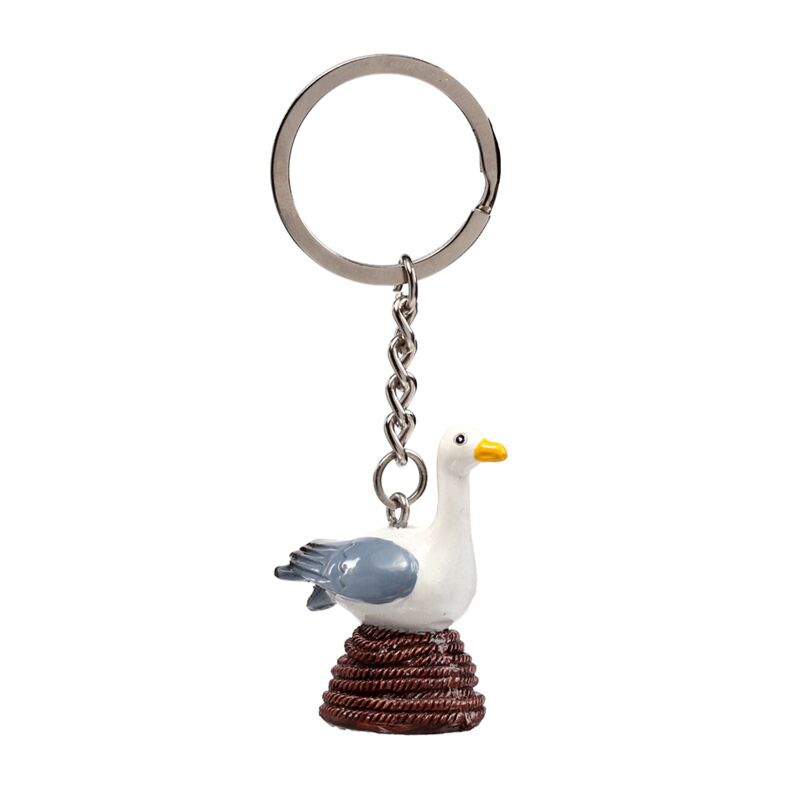 Afbeelding laden in galerijviewer, Seagull buoy zeemeeuw op touw sleutelhanger