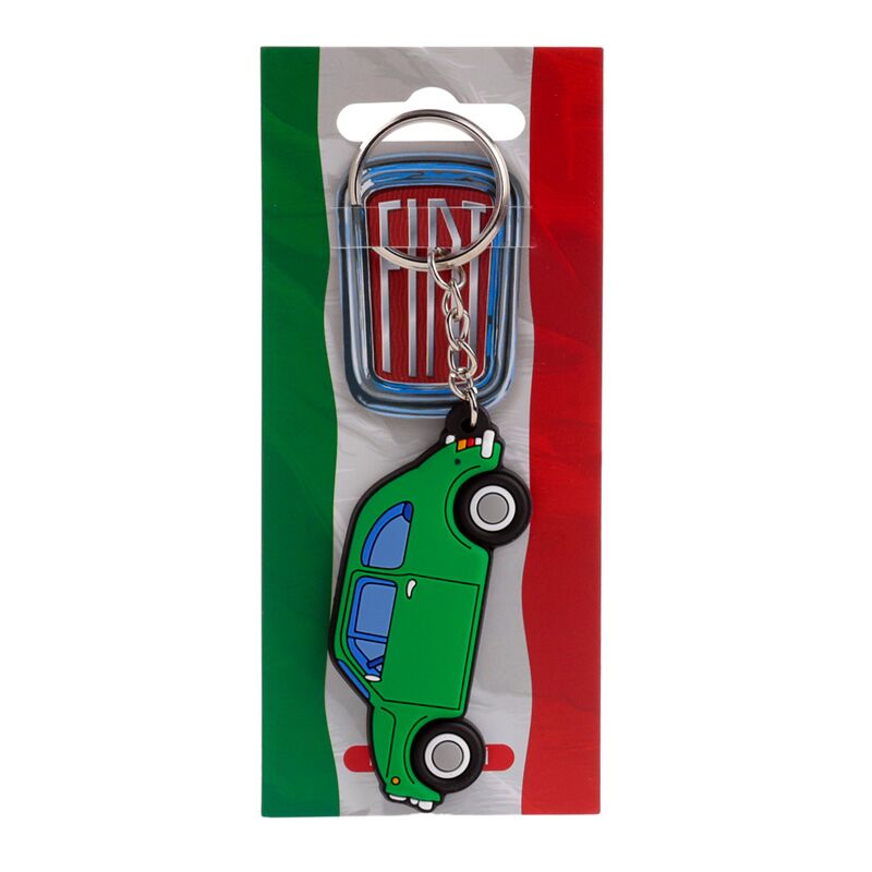 Afbeelding laden in galerijviewer, Fiat 500 groen pvc sleutelhanger