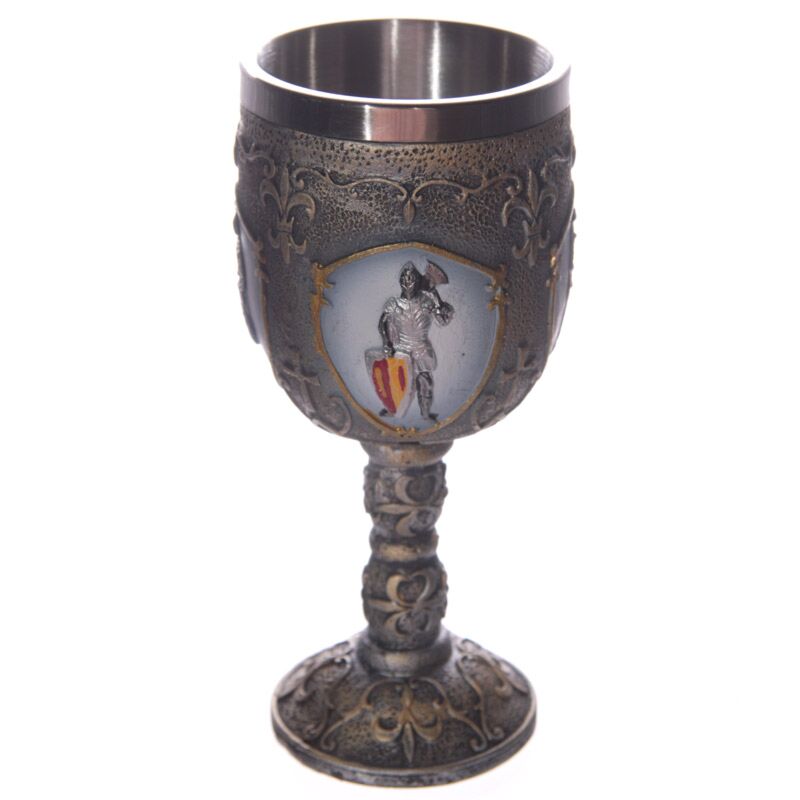 Afbeelding laden in galerijviewer, Ridder te paard versus fantasy ridder decoratieve kelk