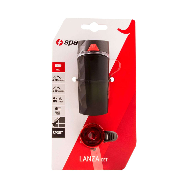 Load image into Gallery viewer, Verlichtingsset Spanninga Lanza + Dot Rear Batterij
