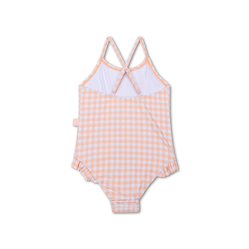Afbeelding laden in galerijviewer, Sunset grid | oranje wit meisjes uv badpak