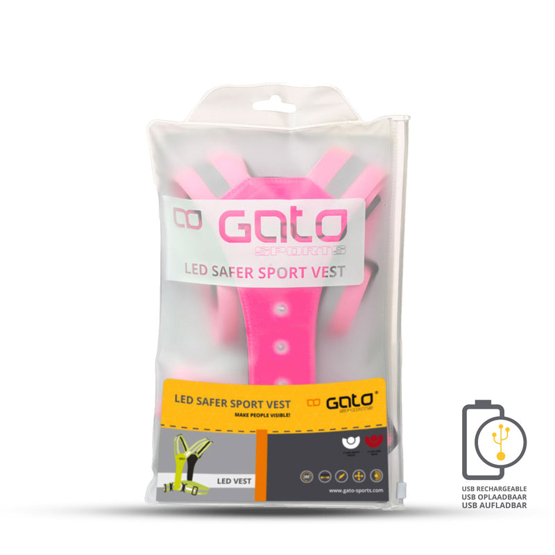 Load image into Gallery viewer, Gato Safer sport led vest usb hot pink one size