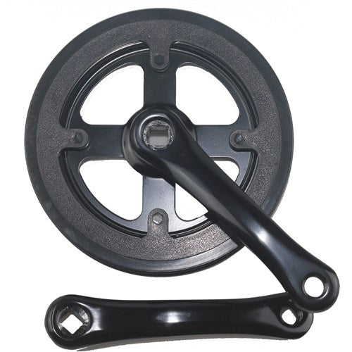Load image into Gallery viewer, Hulzebos cycle parts b.v. lasco crankset 32t 140mm dubbele beschermrand zwart
