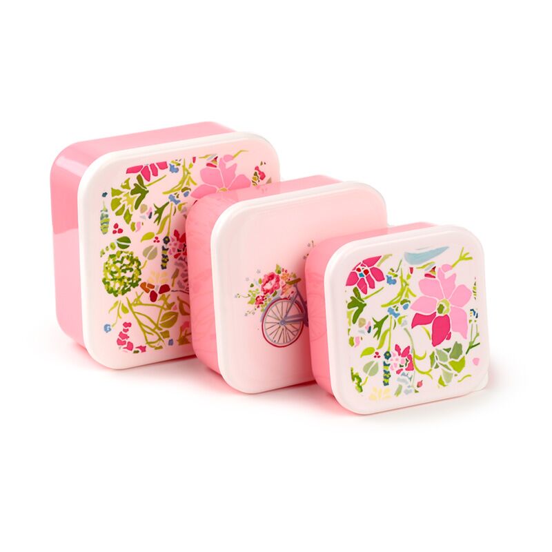 Afbeelding laden in galerijviewer, Set 3 lunch box m l xl - julie dodsworth roze botanisch