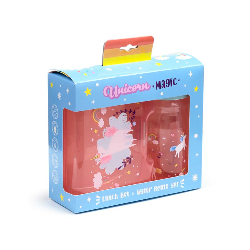 Load image into Gallery viewer, Unicorn magiclunchbox drinkfles set