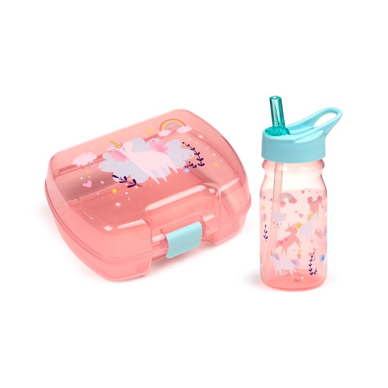 Load image into Gallery viewer, Unicorn magiclunchbox drinkfles set