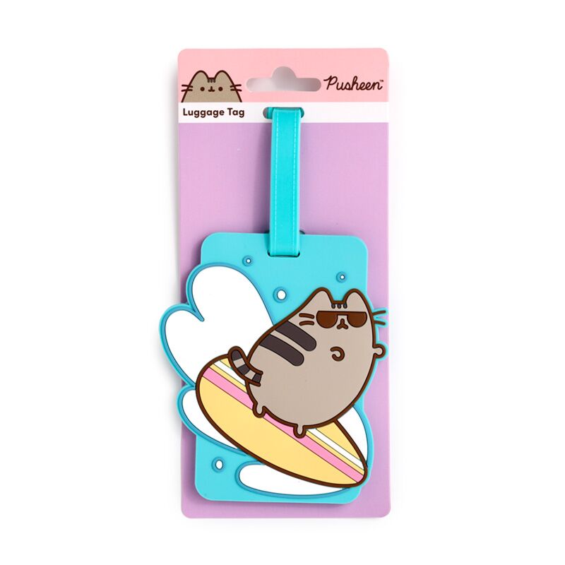 Afbeelding laden in galerijviewer, Pusheen de kat zomer surfer pvc kofferlabel
