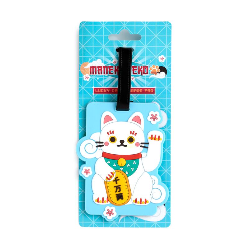 Afbeelding laden in galerijviewer, Maneki neko gelukskat pvc kofferlabel