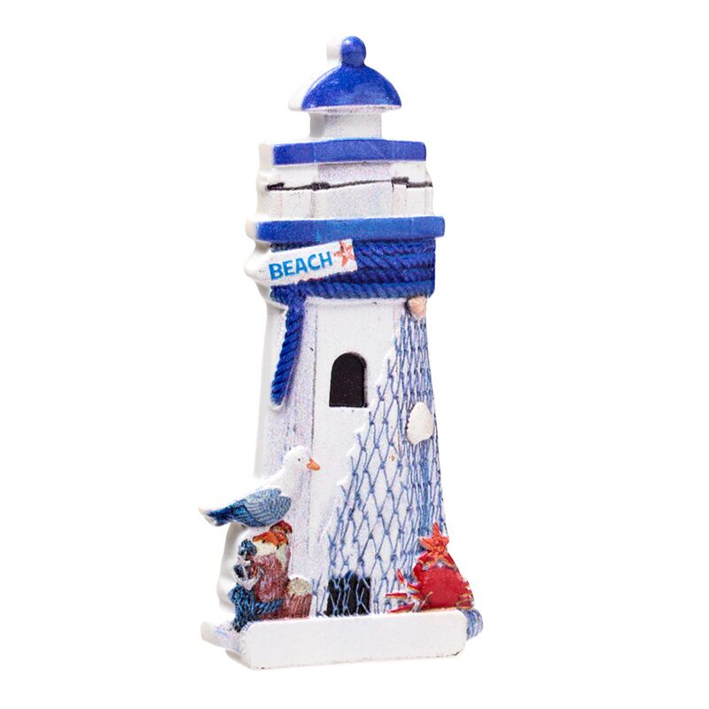 Afbeelding laden in galerijviewer, Blauwe vuurtoren 3d zee strand souvenir magneet