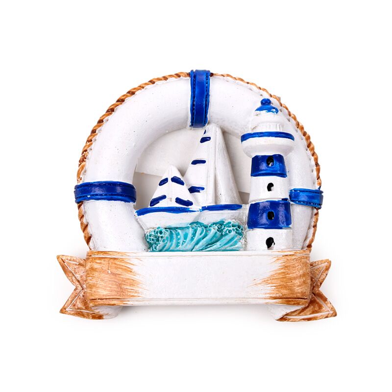 Load image into Gallery viewer, Zee strand souvenir magneet reddingsboei boten vuurtoren