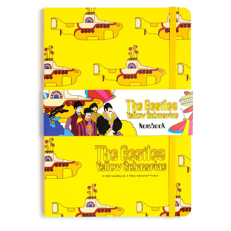 Afbeelding laden in galerijviewer, Yellow submarine gerecycled a5 gelinieerd notitieboekje
