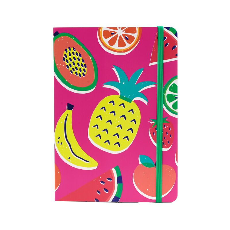 Afbeelding laden in galerijviewer, Zomer fruit gerecycled a5 gelinieerd notitieboekje