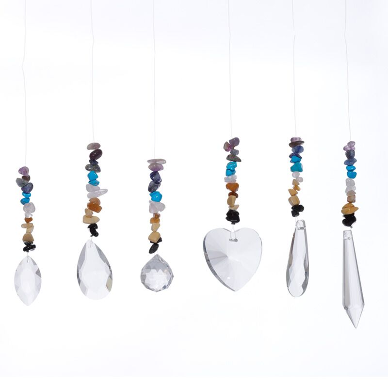 Afbeelding laden in galerijviewer, Edelsteen chakra suncatcher kristal