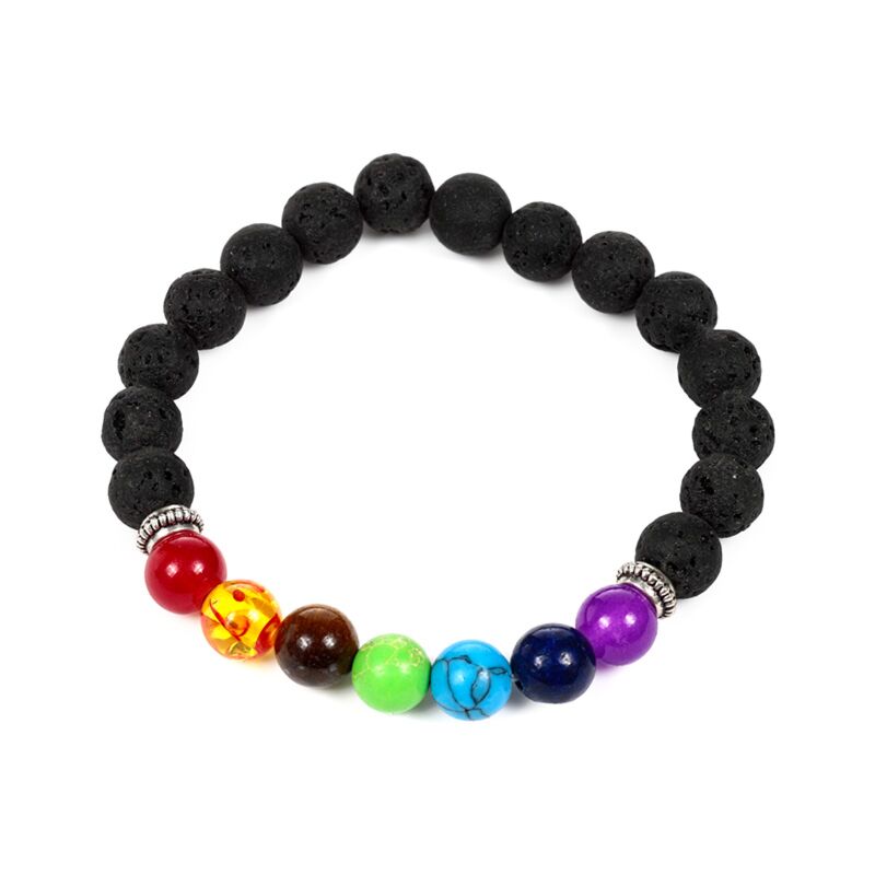 Load image into Gallery viewer, Chakra lava-steen kralen edelstenen armband