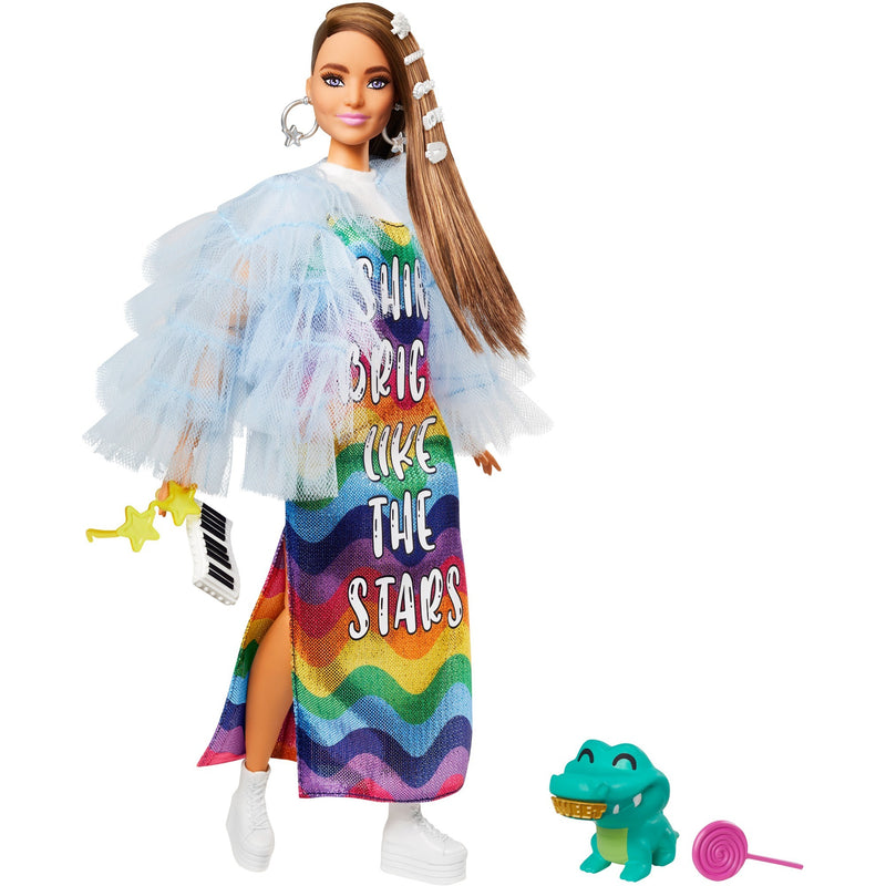 Load image into Gallery viewer, Mattel Extra Doll #9 Blue Ruffled Jacket with Pet Croco