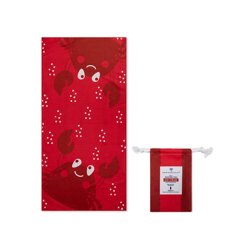 Afbeelding laden in galerijviewer, Crabby | rode microvezel handdoek 135 x 65 cm