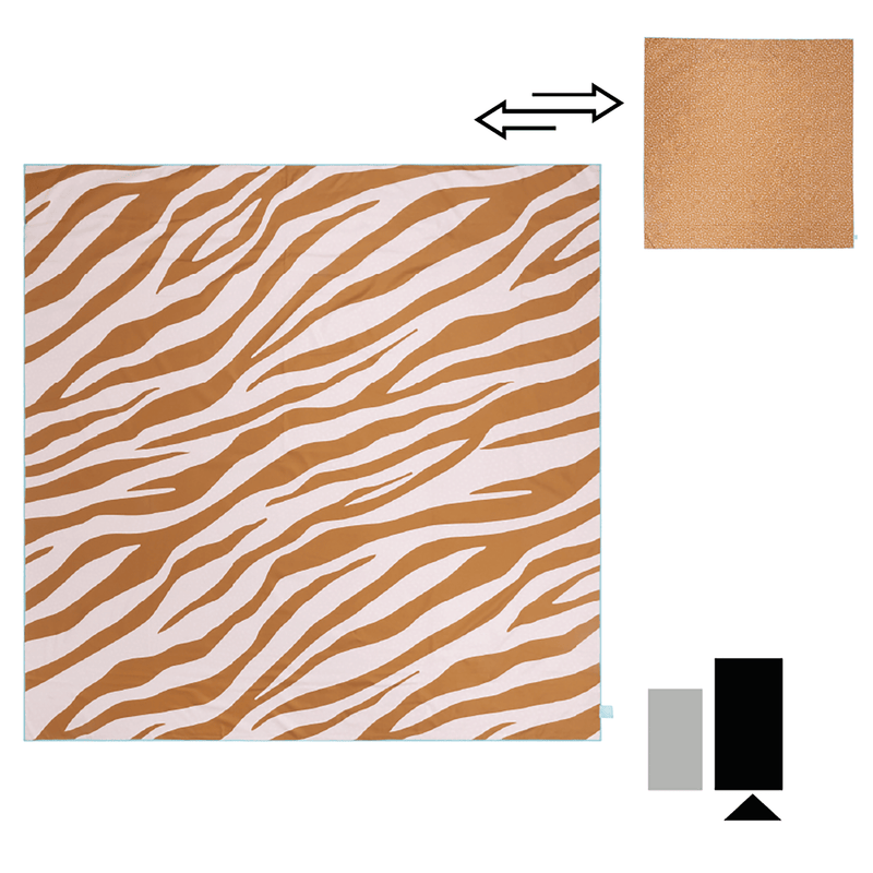 Afbeelding laden in galerijviewer, Vibrant stripes | oranje microvezel handdoek 180 x 180 cm