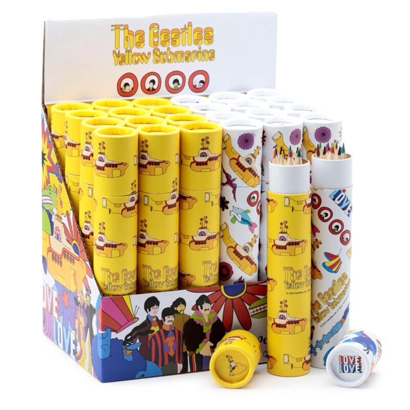 Afbeelding laden in galerijviewer, The beatles yellow submarine - large tekenkoker 12 kleurpotloden