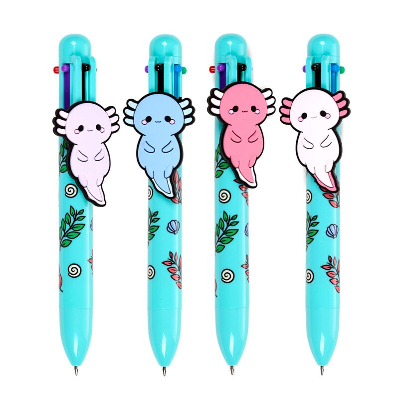 Afbeelding laden in galerijviewer, Adoramals maddie de axolotl meerkleurige pen (6 kleuren)