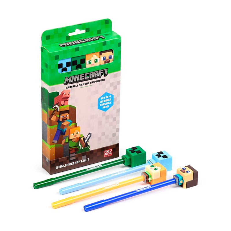 Load image into Gallery viewer, Union set van 4 uitwisbare pennen minecraft chibi top
