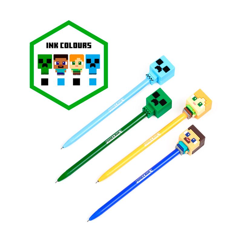 Load image into Gallery viewer, Union set van 4 uitwisbare pennen minecraft chibi top