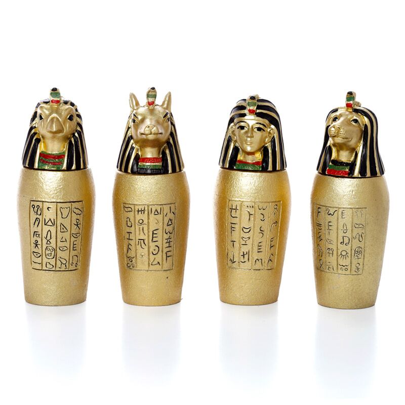 Afbeelding laden in galerijviewer, Egyptische mummie kruik goudkleurig