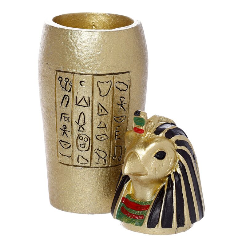 Afbeelding laden in galerijviewer, Egyptische mummie kruik goudkleurig