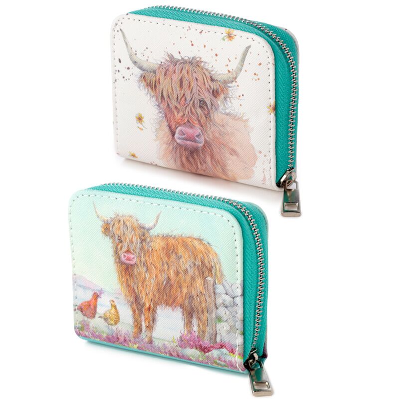 Load image into Gallery viewer, Jan pashley highland coo koe rondrits portemonnee - small