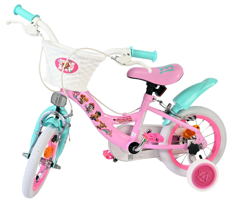 Afbeelding laden in galerijviewer, Volare paw patrol kinderfiets - meisjes - 12 inch - roze - twee handremmen